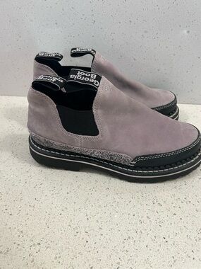Georgia Boot Black and Lilac Grey Slip on Romeos